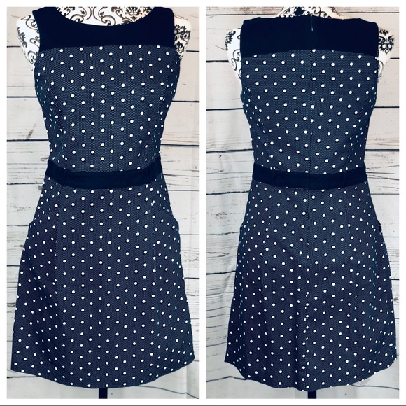 EUC Tommy Hilfiger Polka Dot Dress w/ pockets Navy - Picture 4 of 8